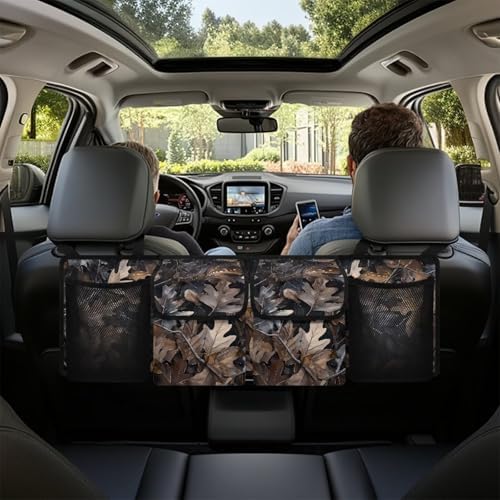 Dreaweet Hunting Camo Trunk Organizer for SUV,Collapsible Large Capacity Auto Backseat Hanging Storage Bag with Adjustable Strap & 4 Pockets,Space Saving Car Back Seat Cargo Bag Universal Fit