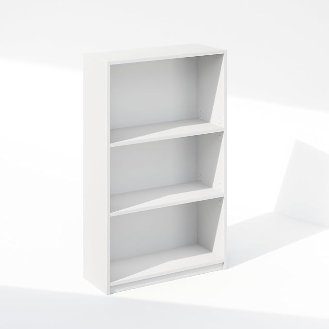 Furinno Reed Closet Organizers and Storage, 3-Tier Closet Organizer, Open Shelf Closet Storage, for Wardrobe, Bedroom, Living Room, White