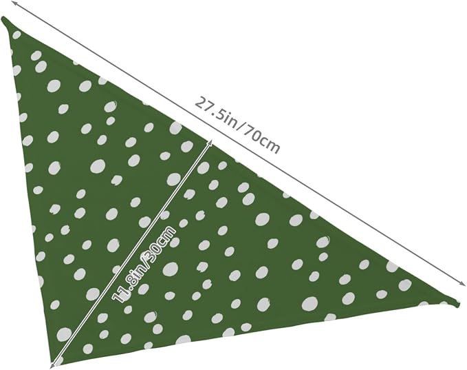 Sage Green Dog Bandana,Adjustable Triangle Bibs Dogs Scarf,Puppy Neckerchief Dog Cat Bib for Spring Summer (Green Polka Dots)