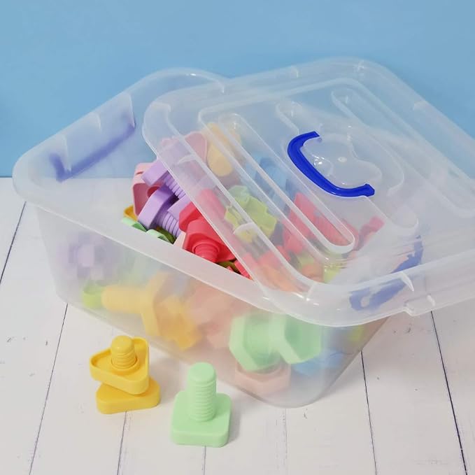 8 Liter Clear Plastic Storage Bins, 2 Packs Storage Boxes with Lids
