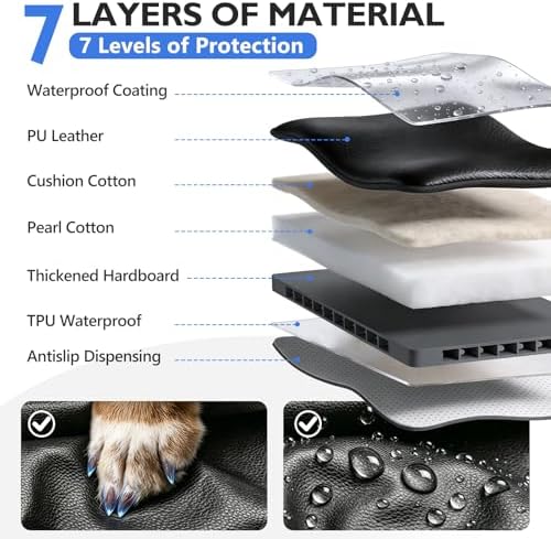 Hard Bottom Dog Car Seat Cover for Back Seat, PU Leather Extender