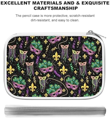 Women's Simple Thin Pencil Case Waterproof And Portable Perfect Organizer Box Vintage Masks Mardi Gras