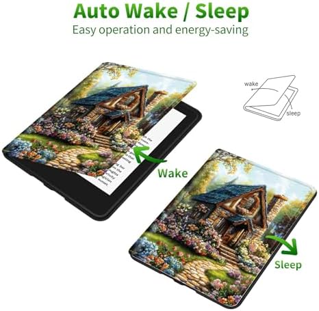 Case for Samsung Galaxy Tab S10+ Plus 2024/ S9 FE Plus/ S9 Plus 12.4" 2023 | Slim Leather Smart Cover with Multi-Angle Anti-Slip Stand [Auto Wake/Sleep] Shell for Women Men, Garden Castle