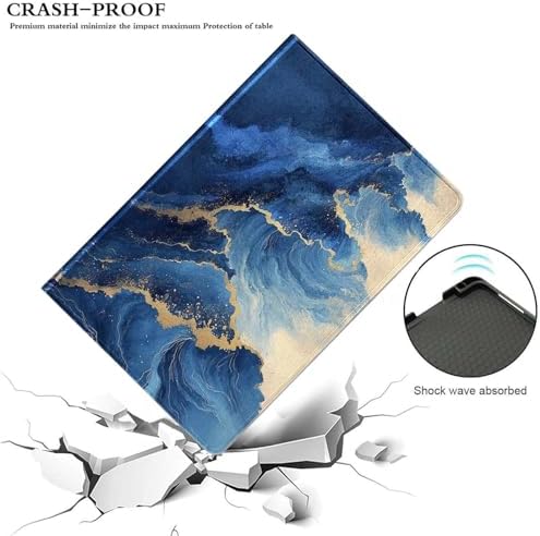 for Samsung Galaxy Tab A 8.0 2017(SM-T380/T385) Tablet Case,Premium Leather Folio Stand Auto Wake/Sleep,Multiple Viewing Stand,Blue Marble