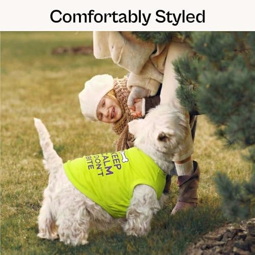 Parisian Pet Dog Shirt – 100% Cotton Shirts for Large Dogs – Sleeveless Puppy Vest – Lightweight and Breathable Pet Apparel – Pullover Summer Dog Clothes - Stretchy Funny T Shirts for Dogs