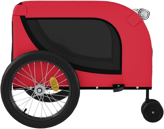 Pet Bike Trailer for Small Dogs, Foldable Bicycle Cargo Trailer with Mesh Windows and Reflectors, Sturdy Iron Frame Oxford Fabric Carrier, 49.2 x 24.8 x 26.0 in