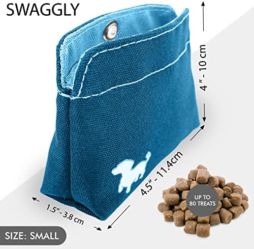 Small Dog Treat Pouch – Slim Magnetic Pocket Dog Treat Bag for Walking & Training – Discreet Clip On Treat Pouch for Leash, Waistband or Pocket – Mess Free Storage (Turquoise)
