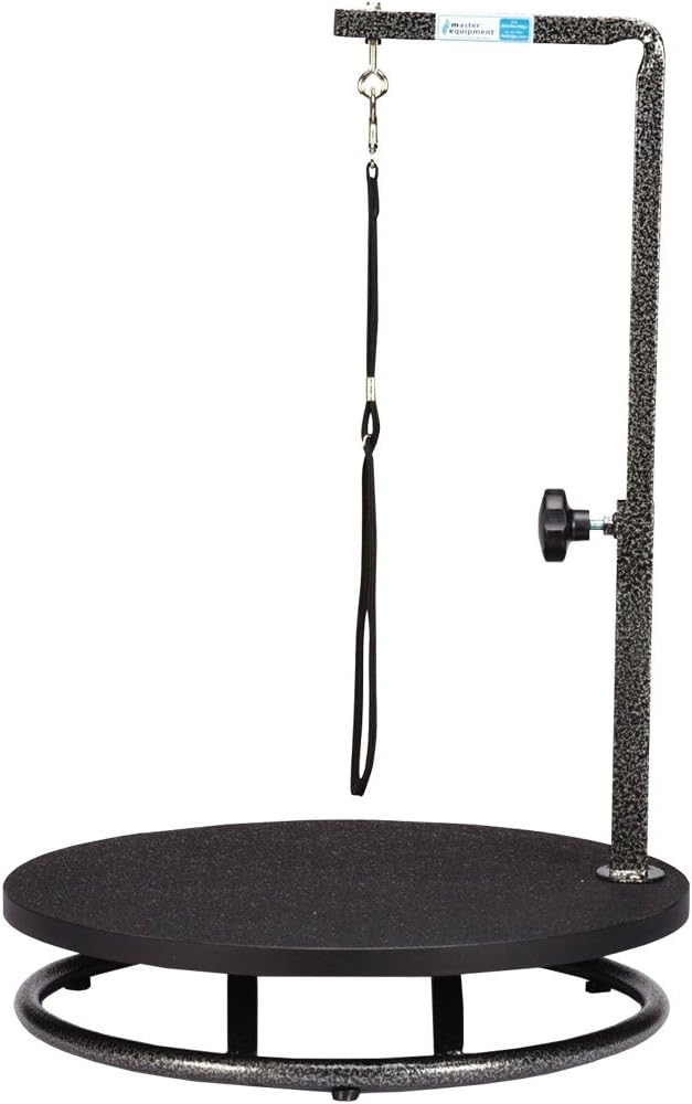 Pet Edge Master Equipment Round Pet Grooming Table – Rotatable Black 18” Diameter Grooming Table Perfect for Small Dogs