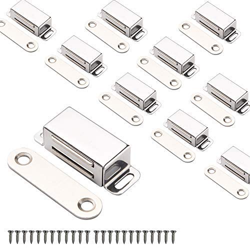 Cabinet Magnets Magnetic Door Catch Stainless Steel Door Magnet for Kitchen Bathroom Cupboard Wardrobe Closet Closures Cabinet Door Drawer Latch 20 lbs(10Pack)