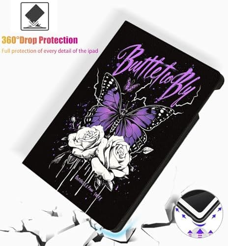 for Microsoft Surface Pro 8-13" 2021 Tablet Case,Auto Wake/Sleep,Adjustable Stand Protective Cover - Purple Butterfly