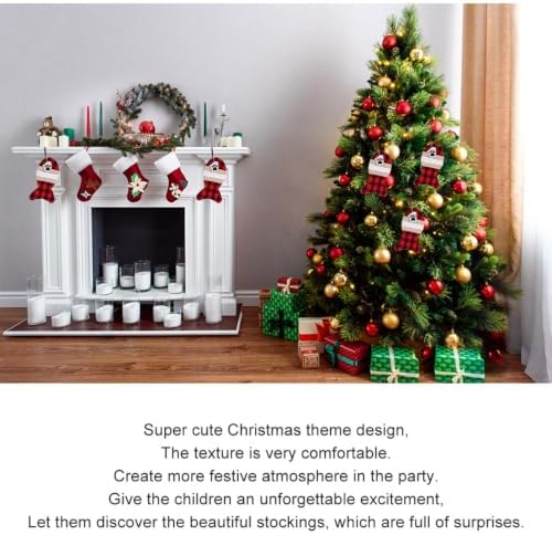 Mikikit Cloth Christmas Decorative Pouch Gift Present Stocking Bag Pet | Lovely Design for Walls and Restaurants, Storage and Multi-purpose Use, Practical Holiday Accent for Gifts