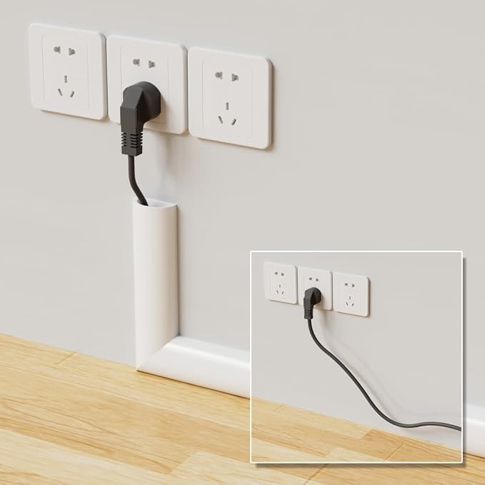 118" Side Open Cord Hider for Wall Mounted Tv, Silicone Flexible | Cable Cover to Hide Conceal Cords Along Wall,Wire Raceway Management Cable Concealer Channel,Electric,White W1.08"×H0.6"