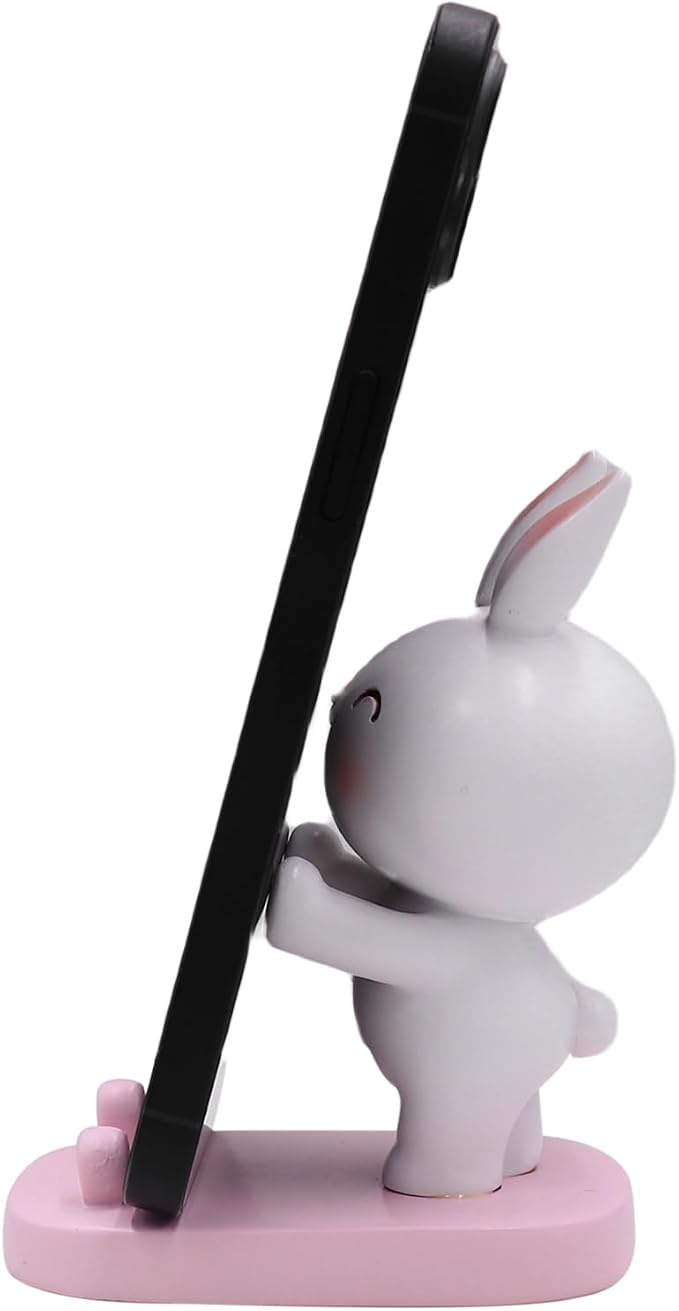 Cute Rabbit Cellphone Holder Stand Animal Smartphone Desk Stand for All Mobile Phones Bunny Phone Stand Desk Ornament