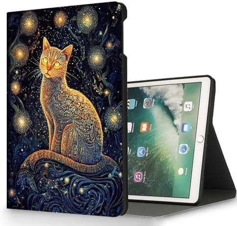 for Microsoft Surface Pro 7 Plus,Surface Pro 7/6/5/4 12.3" Tablet Case,Auto Wake/Sleep,Adjustable Stand Protective Cover - Galaxy Cat Art