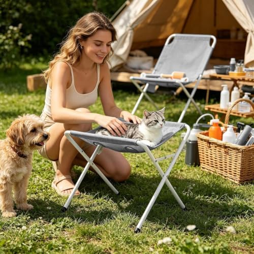 Dog Grooming Hammock,Dog Bathing Station,Pet Grooming Hammock,Restraint Puppy Grooming Table Metal Structure with and Strap,Suitable for Pet Washing Maintenance Travel Grooming (Khaki)