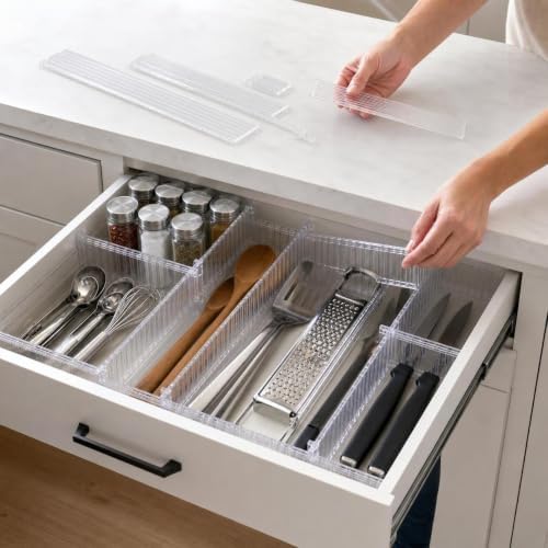 Drawer Organizer Divider, PET | Tailoring Pieces, Modern Drawer Separator, Desk Drawer Customization, For Beauty Aficionados