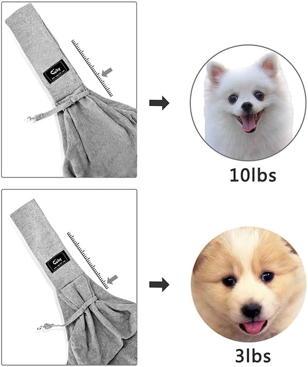 CUBY Dog and Cat Sling Carrier - Hands Free Reversible Pet Papoose Bag - Soft Pouch and Tote Design - Suitable for Puppy, Small Dogs Cats Outdoor