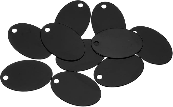 Rebower Aluminum Blank Tags Engraving Metal Stamping Blanks,[for Number Tag, Dog Tag,Pendant Decoration] - 1.5 x 1 Inch/Black / 25 Pcs