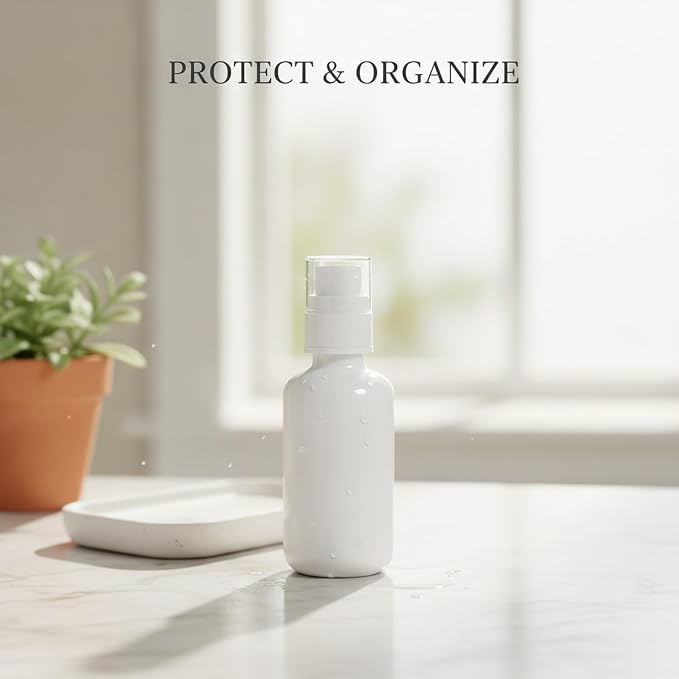 Refillable Cosmetic Spray Bottles, Opaque White PET for Skincare, Travel-Size Dispenser for Toners and Serums, 2 oz (1 PC)