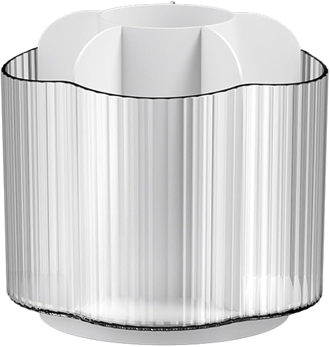 ABOOFAN Rotating Pencil Holder Rotatable Pen Holder for Desk Pen Organizer for Desk Makeup Brush Organizer Stationery Storage Container 5.31 X 5.31 X 5.00 in for Office and Home