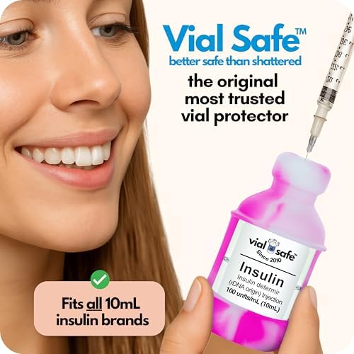 VIAL SAFE Silicone Insulin Vial Protector Case Cover 2-Pack Tie Dye Pink