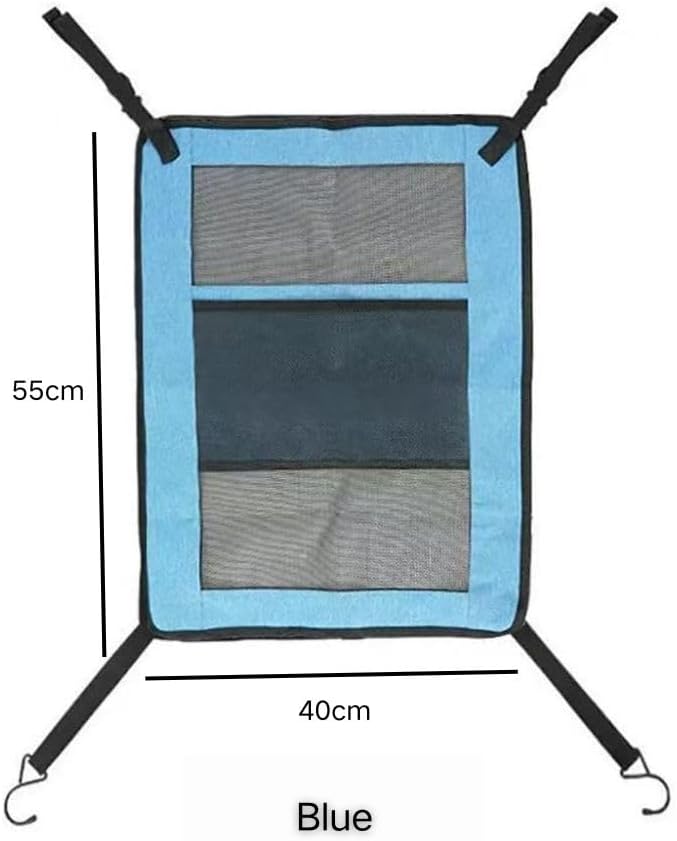 Dog Car Barrier for VW Caddy 2003-2020, Seat Separator Dogs Kids 2 in 1 Mesh Pet Travel Safety Divider Storage Pockets Kid Partition Seat Blocker,Blue