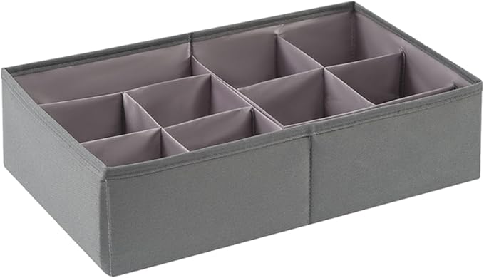 Drawer Organizer Clothes, Adjustable Dividers and Can Change the Size of the Dividers According , Can be Used in the Bedroom, Nursery and Closet Organizer or Storage, Underwear, Socks (Grey, Small)