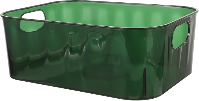 FENICAL Green Small Pet Organizer Storage for Makeup Basket Desk, Storing Top Organizer Bin Office Tools and Stationery, Dresser for Cosmetics and Skincare
