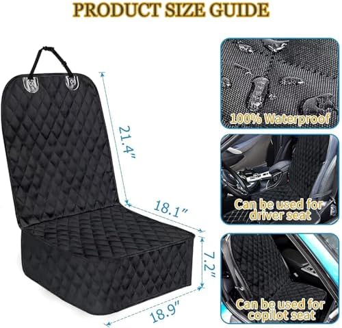 Front Dog Car Seat Cover for VW Amarok Caddy Taro Teramont, Water-Resistant Pet Seat Protector Non-Slip & Scratch-Resistant for Safe & Comfortable Travel