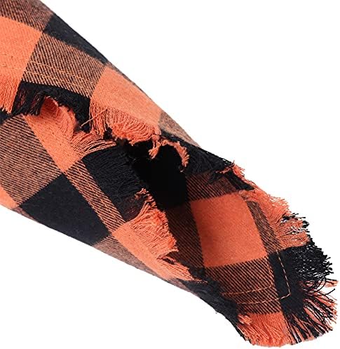 Fall Dog Bandana Autumn Thanksgiving Plaid Reversible Triangle Bibs Scarf