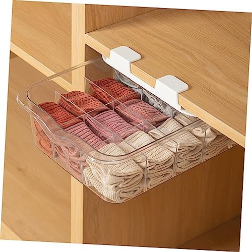 KOMBIUDA Socks Divided Box Adhesive Underwear Storage Holder Wall Compartment Box Socks Dividers for Bedroom