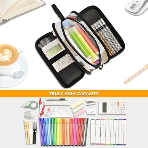 Art Pattern Pencil Case Zipper Pencils Pouch Boys Pen Bags Teen Girls Organizer Back to School Supplies Playful Dog Cat Pet Smile Print Pencil Bag Storage