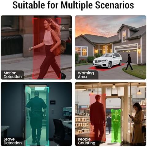 4MP 2.5K Window Camera, AI Human & Vehicle Detection, Color Night Vision