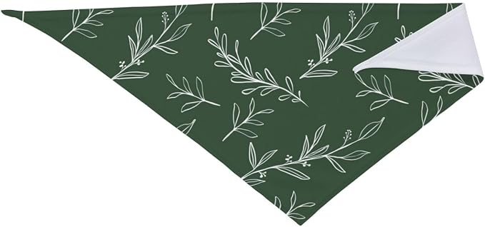 Sage Green Dog Bandana,Adjustable Triangle Bibs Dogs Scarf,Puppy Neckerchief Dog Cat Bib for Spring Summer (Dark Green)