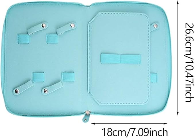 Pet Grooming Tool Storage Case Dog or Cat Grooming Supplies Dog Grooming Bag Portable PU Leather Storage Organizer Suitable for Professional Pet, Blue