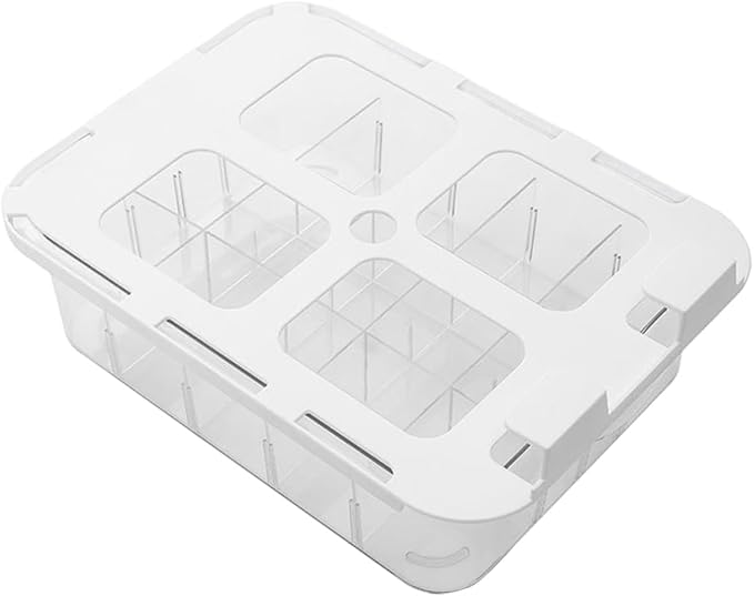 VOSAREA Drawer Organizer Box 15-Grid PET with Lid for Socks