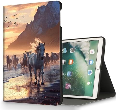 for Microsoft Surface Go 4/3/2/1-10.5" 2021 Tablet Case,Auto Wake/Sleep,Adjustable Stand Protective Cover - Horse Running