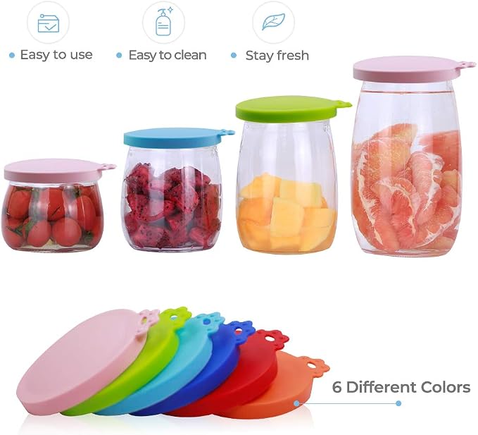 Yobbai 6 packs Pet Food Can Lids, Food Safe BPA-Free & Dishwasher Safe, Can Covers Most Standard Size Dog and Cat Can Tops