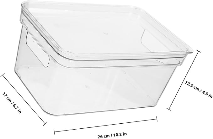 Stackable Pet Storage Box with Lid for Makeup and Beauty Products, Desktop Organizer for Office and School, Easy to Find Items and Carry, Small Size Storage Bin
