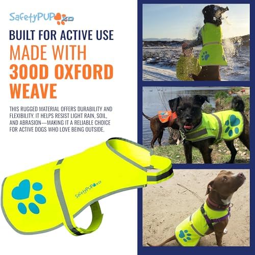 Reflective Dog Vest, Hi Vis Safety Gear for Low-Light Morning & Night Walks