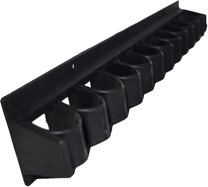 Horse Whip Crop Holder Wall Mounted Whip Rack Holder for Fishing Pole Storage, Holds up to 12 Whips or Crops, Bracket Hanger Horse Trailer Accessories for Tack Room(Color:Black)