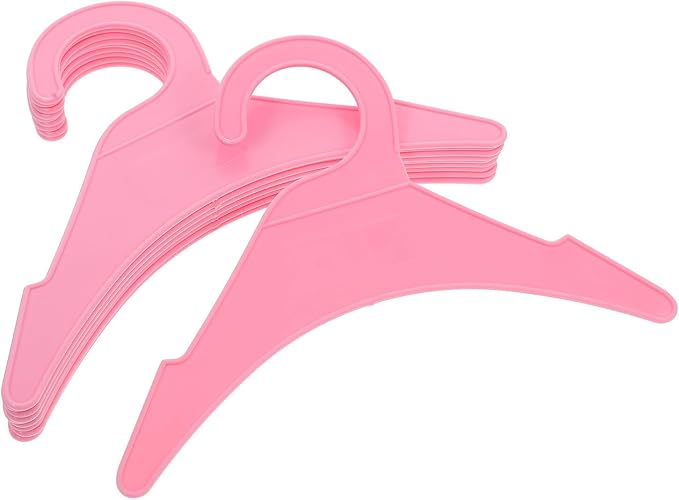 SOLUSTRE 10pcs Small Pet Garment Hangers Plastic Clothes Drying Rack for Dogs and Cats, Rose Red Large Size Closet Organizer for Pet Apparel Storage