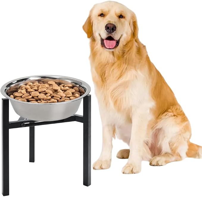 Adjustable Width Dog Bowl Holder - Single Bowl Feeder for Medium to Large Breed Dogs, fits Bowls from 8-11 inches, Sturdy Metal Construction, Ergonomic Design (Bowl not Included) (2Pack)