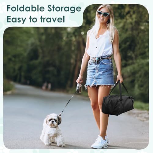 24 Inch Collapsible Soft Dog Crate for Small Dogs, Travel Dog Crate Black | Portable Dog Crate Soft Sided, 4-sided Mesh Vents, Foldable with Storage Bag, Fit Small Dogs & Large Cats, Indoor/Outdoor