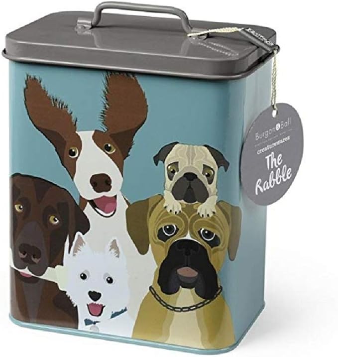 Burgon & Ball Creaturewares The Rabble Dog GCR/CAT Tin Pet Food Storage, 16.5 cm x 11 cm x 20 cm Size