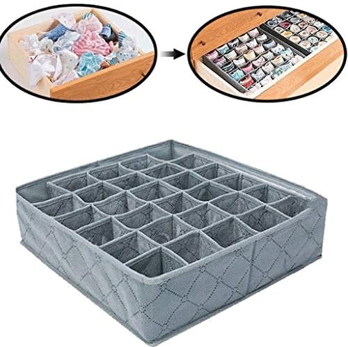 Gray Underwear Drawer Storage Box Divider, Closet Dresser Clothes Storage Organizer
