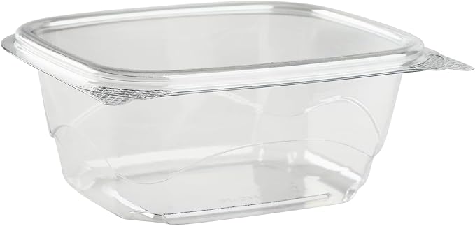 Karat PET Hinged Deli Containers with Lids - Perfect for Pasta Salads, Fruit, Deli Sides, and Home Meal Prep - Clear Plastic Food Containers, Take Out Containers (16oz)