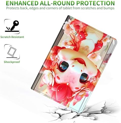for Samsung Galaxy Tab E 9.6" 2015 SM-T560/T561/T567 Case | Slim Leather Smart Cover with Multi-Angle Anti-Slip Stand [Auto Wake/Sleep] Shell for Women Men - Pink Dragon