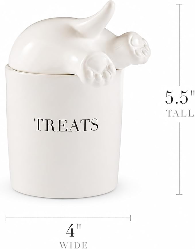 Dog Tail Treat Canister - Ceramic Dog Treat Jar | Store Your Dog Treats