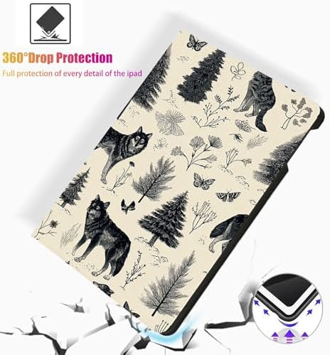 for Microsoft Surface Pro 8-13" 2021 Tablet Case,Auto Wake/Sleep,Adjustable Stand Protective Cover - Wolf Pattern